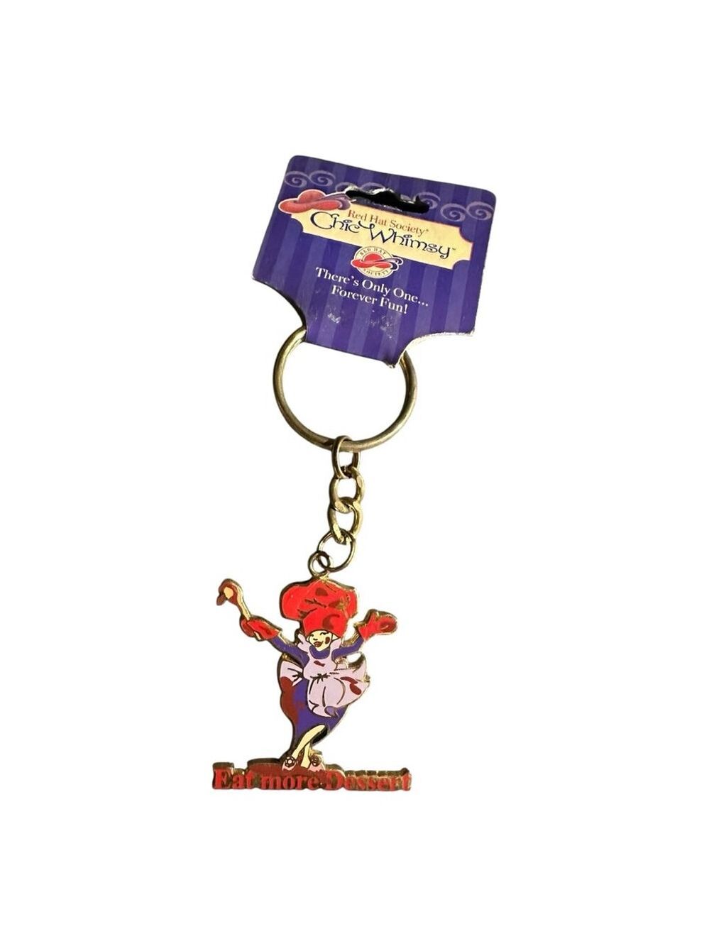 Red Hat Society Keychain One Size Red Purple